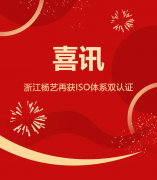 喜讯 | 浙江杨艺再获ISO系统双认证